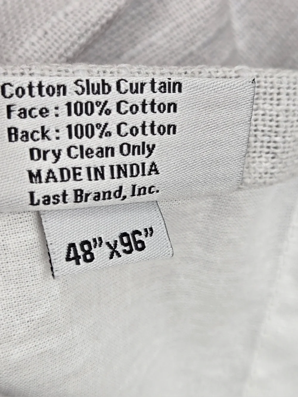QUINCE Set Of 2 48x96 Cotton Slub Curtains Cloud 0847